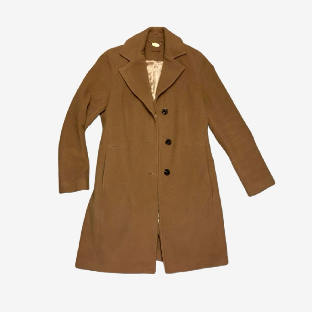 🐫 Calvin Klein Tan Camel Coat Women's Tan Pea Coat Tan Wool Pea Coat Jacket